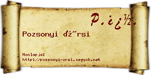 Pozsonyi Örsi névjegykártya